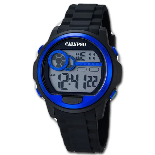 Herrenuhr Calypso K5667/3 - Schwarz/Grau mit Digitalanzeige - Digitaluhren mit Hintergrundbeleuchtung, Alarmfunktion und Wasserdichtigkeit bis 10 ATM für sportliche Herren.