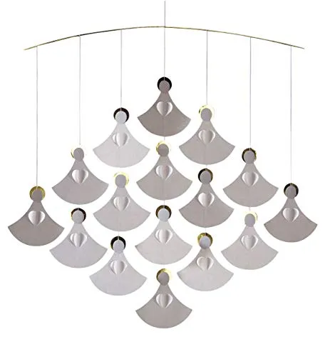 Flensted Mobiles Weihnachtsbaumkugel Mobile Engelchor - 16 Engel, bezauberndes Design für festliche Stimmung im Kinderzimmer