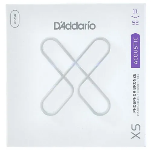 Daddario XSAPB1152-3P Saitensatz - 3er Set Saitensatz für Westerngitarre aus Phosphor Bronze; langlebig durch Coated Polymer und ideal für professionelle Klangqualität.