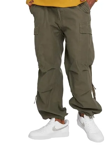 Brandit Herren M65 Vintage Pants Cargo Freizeithose, Olive, 7XL - Arbeitskleidung & Uniformen, bequeme Loose-Fit Cargo-Pants aus weichem Baumwollstoff mit vielen praktischen Taschen und verstellbarem Beinsaum für optimalen Tragekomfort.