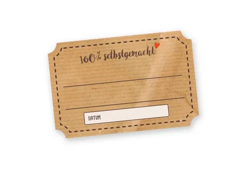 itenga Aufkleber Itenga 50 x Marmeladenetikett "100% selbstgemacht" Sticker rechteckig