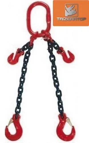 TRIZERATOP Anschlagkette 2-Str. 6mm WLL 1,6t 1m - Hochwertige 2-strängige Anschlagkette mit einer Tragfähigkeit von 1,6t und einer Länge von 1m. Ideal für sichere Hebeanwendungen und zuverlässige Lastenbeförderung.