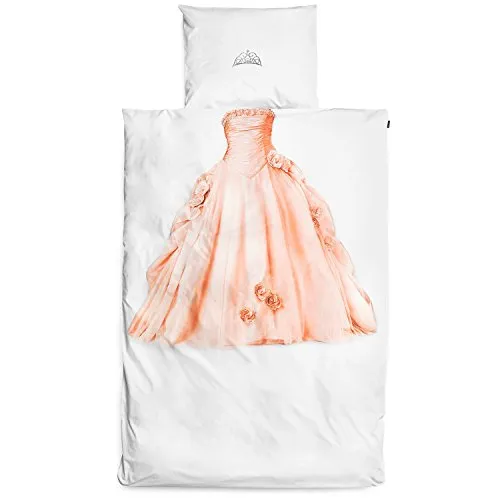 Snurk Kinder Baumwolle Bettwäsche Prinzessin 135x200 + 80x80 cm - Bettwäsche für Kinder im Prinzessinnen-Design, aus 100% Baumwolle, pflegeleicht und trocknergeeignet – ideal für süße Träume!