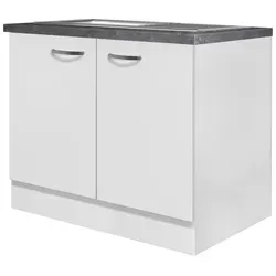 Spülenunterschrank Alba Weiß Hochglanz