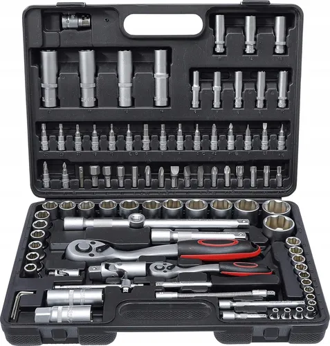Steckschlüssel Werkzeug Set Torx 108tlg. - Vielseitig und Robust - 108-teiliges Werkzeugset aus hochwertigem Chrom-Vanadium-Stahl für Reparatur- und Montagearbeiten. Inklusive praktischen Koffer für einfache Aufbewahrung und Transport. Ideal für Werkstatt und Garage.