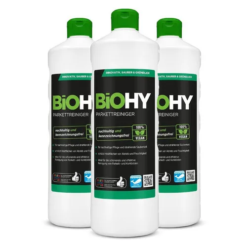 BiOHY Parkettreiniger 3er Pack (3 x 1 Liter Flasche) Parkettreiniger (3-St)