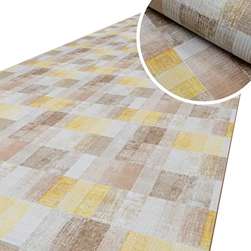 ANRO Küchenläufer Küchenteppich rutschfest Teppich Läufer Küche PVC pflegleicht Teppichläufer Flur abwaschbar Mosaik Bunt 100x52cm