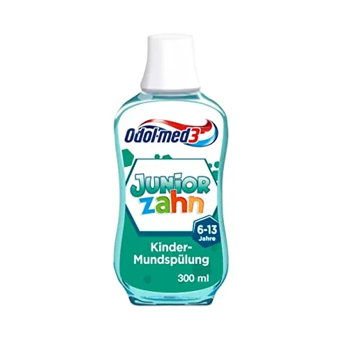 Odol-med3 Juniorzahn Mundspülung für Kinder (6-13 Jahre), 300 ml, mit mildem Minzgeschmack