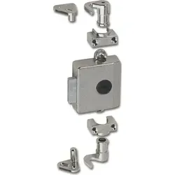 JuNie Möbel-Drehstangenschloss Set ASS 7781 - Weitere Türschlösser und Zubehör, robustes Metall vernickelt, ideal für Möbel mit Durchsteckmontage und vielseitig einsetzbar.