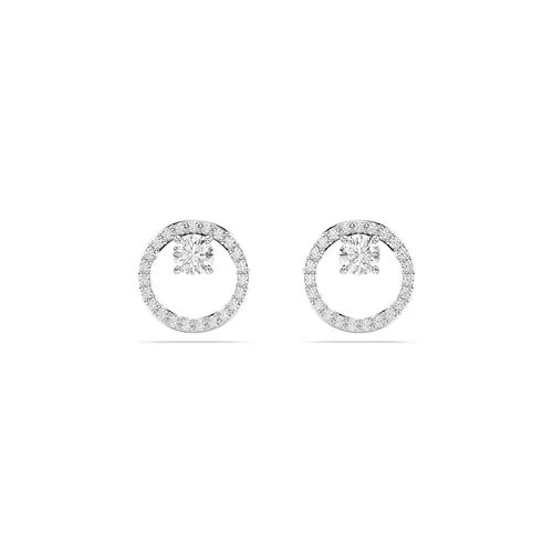 Swarovski Constella Ohrstecker - Ohrringe für Damen, rhodinierte Ohrringe mit strahlenden Swarovski Kristallen im Rundschliff – ideal für elegante Anlässe und die FW24-Kollektion.