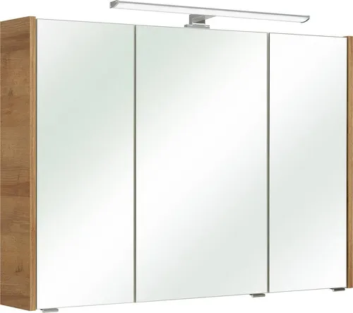 Spiegelschrank SAPHIR "Quickset 362" mit LED-Beleuchtung - Spiegelschrank mit 3 Spiegeltüren und 6 Einlegeböden, inklusive energiesparender LED-Beleuchtung und Türdämpfer – ideal für stilvolle Badezimmer.
