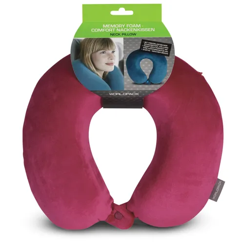 Worldpack Nackenkissen Memory Foam azalee fuchsia 10278-3100 - Reisekissen mit viskoelastischer Schaumstoff-Füllung, passt sich optimal der Körperkontur an. Der samtig-weiche Bezug sorgt für zusätzlichen Komfort auf Reisen.