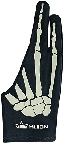 Huion Skeleton Handschuh für Grafik-Zeichentablett, idealer Antifouling-Handschuh für Personen, die Zeichentabletts und Leuchtkästen verwenden (1 Einheit freie Größe, gut für die rechte Hand)