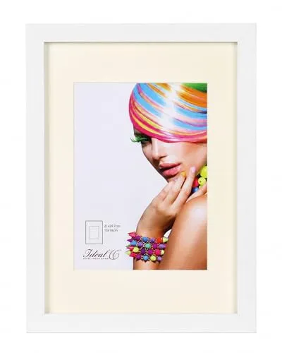 IDEAL TREND 3D Objektrahmen Holz Bilderrahmen Wanddeko Collage Poster Shirt Trikot Rahmen: Farbe: Weiß | Format: 21x29,7