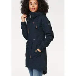 ALIFE and Kickin CharlotteAK A Coat - Lange Damen Winterjacke, warm gefüttert mit Kuschelkapuze und modischem Pünktchen Design