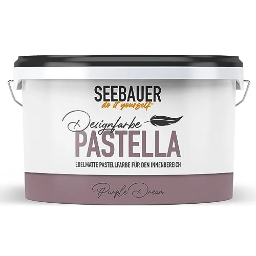 SEEBAUER diy Pastellfarbe PASTELLA Lila 2,5L (Purple Dream) Edelmatte Wandfarbe Violett - Innenfarbe sehr hohe Deckkraft - Matt, Abwaschbar und Tropffrei