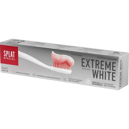Splat Special Extreme White Zahnpasta 75 ml - Zahnpasta für ein strahlendes Lächeln, sanft bleichend und ideal zur Bekämpfung von Zahnbelag und Karies. Erfrischender Mintgeschmack für frischen Atem.