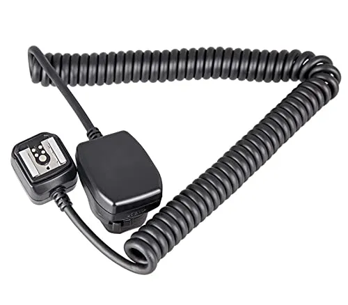 E-TTL I/II Blitzkabel OC-E3 Spiralkabel - Verbindungskabel für Blitze, flexibles Blitzen für kreative Lichtgestaltung mit TTL-Unterstützung, ideal für Canon EOS Kameras und Speedlite Modelle.