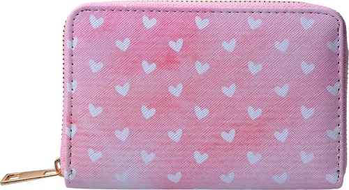 Clayre & Eef Brieftasche 10x15 cm Rosa Polyester Herzen - Rosa