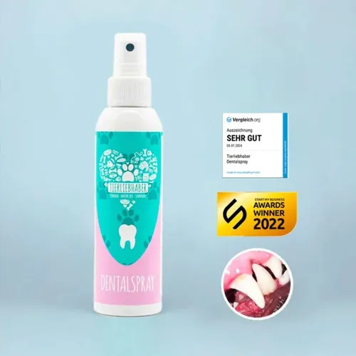 TIERLIEBHABER Dentalspray für Hunde & Katzen - Zahnpflegebedarf für Hunde – 100% natürliches Spray zur effektiven Zahnreinigung ohne Bürste, beugt Zahnstein vor und sorgt für frischen Atem.