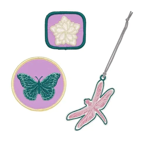 LÄSSIG Anhänger und Patches Set (3 Stk.) mit Druckknopf/School Patches Set Dragonfly