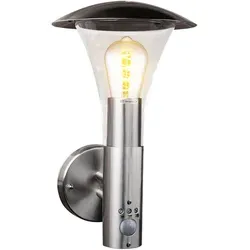 Edelstahl Wandleuchte mit Bewegungsmelder - Moderne Außenleuchte aus Edelstahl mit einstellbarem Bewegungsmelder, ideal für Sicherheit und Komfort. Perfekt für jede Wand, sorgt für Licht beim Nachhausekommen.