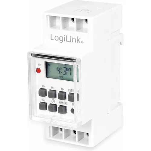LOGILINK Digitale Wochenzeitschaltuhr ET0010 - Sonstige Elektroinstallationsartikel, ideal zur zeitlichen Steuerung von Elektroinstallationen mit 24 Stunden Programmierung und Hutschienenmontage für einfache Installation.