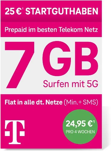 Telekom MagentaMobil Prepaid XL mit 25€ Startguthaben