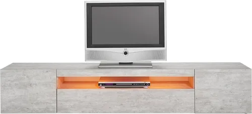 Home affaire Lowboard Egypt, 200 cm Breite - Modernes Lowboard in schlichter Eleganz, ideal für Fernseher und Technik. Mit griffloser Hochglanzfläche und viel Stauraum für DVDs, CDs und mehr. Perfekt für stilbewusste Wohnräume.