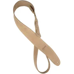 Shaman Standard 02 Ledergurt hellbraun - Zubehör für Gitarre & Bass, hochwertiger Gurt aus heimischem Rindsleder mit eleganter weißer Naht, verstellbar von 125 cm bis 154 cm für optimalen Tragekomfort.