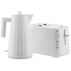 Alessi Wasserkocher und Toaster Plissé Weiß, 1,7 l, 2400 W – Stilvolle Küchengeräte - Elegantes Design trifft auf Funktionalität: Der Alessi Wasserkocher und Toaster Plissé in Weiß überzeugen mit intuitiver Bedienung und hochwertiger Verarbeitung. Ideal für stilbewusste Küchen.
