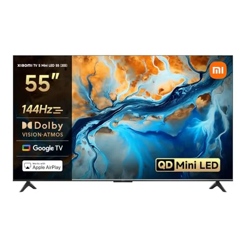 Xiaomi S 2025 4K Ultra HD 55" QLED Smart TV - Fernseher mit 4K Ultra HD Auflösung, QLED-Technologie und Dolby Atmos für ein beeindruckendes Seherlebnis. Ideal für Filmabende und Gaming.