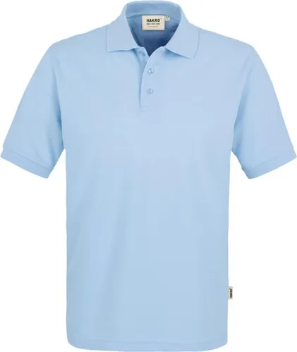 HAKRO Poloshirt Mikralinar® 816, eisblau, Größe L - Herren-Poloshirt aus strapazierfähigem Mikralinar®-Material, pflegeleicht und mit hochwertiger 3-Loch-Knopfleiste. Ideal für gewerbliche Wäscherei mit Leasingkoller und Aufhängebändern.