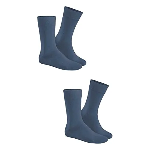 Hudson Herren Socken Only 2-Pack druckfreier Bund Marine-mel. 0387 39-42