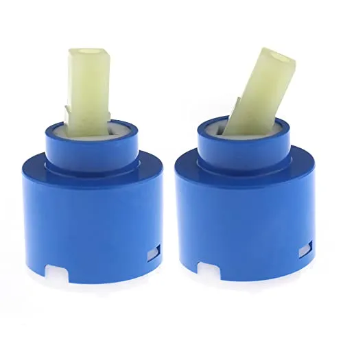 2x Keramikscheiben-Kartusche, 40 mm, Kunststoff-Badewanne, Duschhebel, Mischbatterie, Badezimmer-Waschbecken, Reparatur, Ersatz