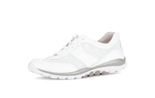 GABOR ROLLINGSOFT Damen Sneaker Gr. 41 in Weiß - Modische GABOR ROLLINGSOFT Sneaker aus Leder und Textil. Mit sportlichem Mesheinsatz und herausnehmbarer Innensohle für optimalen Komfort. Ideal für Freizeit und Alltag.