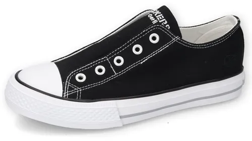Dockers by Gerli Damen Canvas Sneaker Schwarz EU 39 - Damen-Sneaker aus hochwertigem Canvas, mit bequemem Slip-On Design für einfaches An- und Ausziehen.