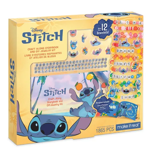Make It Real: Disney Stitch - Craft Along Storybook & DIY Sieraden Kit - 1865st