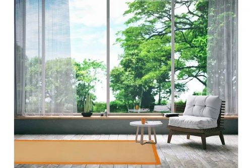 carpetfine Sisalteppich orange 75x300 cm - Rechteckiger Sisalteppich mit farbiger Bordüre, 5 mm hoch, rutschfester Rückseite und schmutzabweisend – ideal für ein modernes Wohnzimmer.