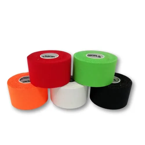 LisaCare Sport Tape - 5 Rollen 3,8cm breit - bunte Sport Tapes - Fußball Tape - Athletic Tape - Tape Sporttape starker Halt & leicht zu reißen - für jede Sportart & Lebenssituation (5er-Set Farbmix-1)