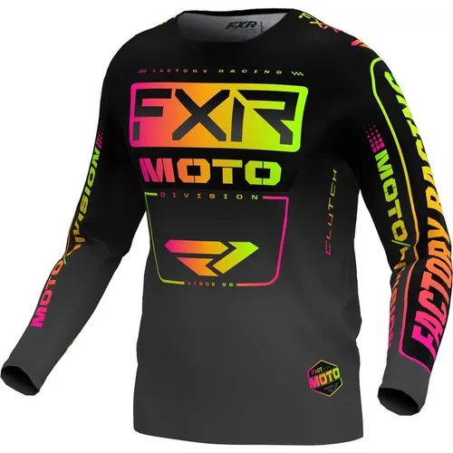 FXR Junior MX Jersey Kids Clutch Schwarz/Sherbert