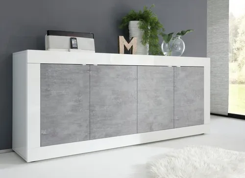 Sideboard INOSIGN "Basic" 207 cm - Moderne Anrichte mit 4 Türen - Anrichten, modernes Design mit viel Stauraum und eleganter Rahmenoptik, ideal für stilvolle Wohnräume.