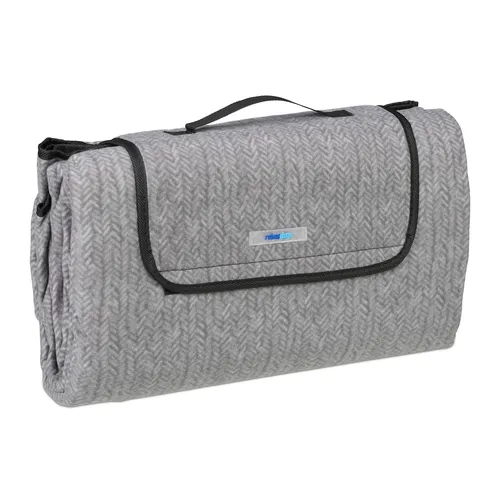 Faltbare Picknickdecke in Grau – Ideal für Strand und Camping - Große, leichte Picknickdecke aus Fleece, perfekt für Outdoor-Aktivitäten. Mit einer Breite von 200 cm und nur 0,9 kg ist sie der ideale Begleiter für entspannte Tage im Freien.