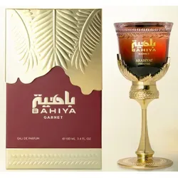 Arabiyat Prestige Bahiya Garnet Eau De Parfum 100 ml - Unisex Eau De Parfum mit einem erfrischenden Duftmix aus Bergamotte und Zitrusfrüchten. Ideal für den täglichen Gebrauch und sorgt für einen langanhaltenden, belebenden Duft.