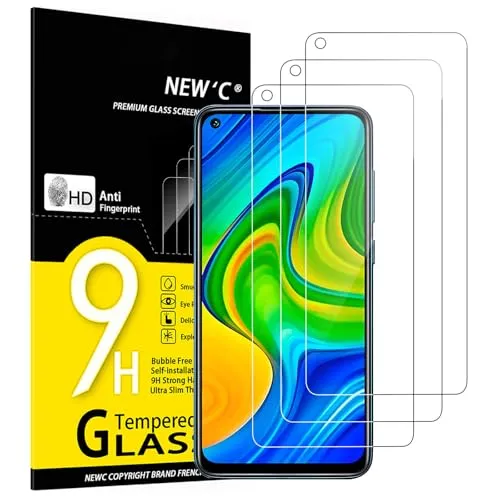 NEW'C 3 Stück für Xiaomi Redmi Note 9, Xiaomi Redmi 10X 4G für Panzerglas, Frei von Kratzern, 9H Härte, HD Displayschutzfolie, 0.33mm Ultra-klar, Ultrabeständig