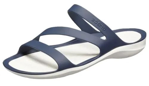 CROCS Damen Swiftwater Sandal W BlJ/Pwh - Vielseitige Badeschuhe - Badeschuhe mit flexiblen Riemen für optimalen Halt, ideal für den Weg vom Badesee zum Rendezvous. Perfekt für den Sommer und leicht anzuziehen!