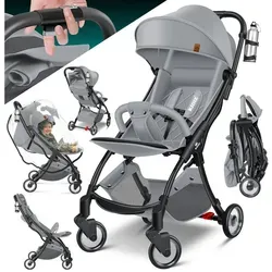 KIDIZ Kombi-Kinderwagen Sportwagen Faltbar - Kinderwagen mit verstellbaren Rückenlehnen und 360° Rädern, ideal für jedes Gelände. Inkl. Getränkehalter, Regenabdeckung & Sonnenverdeck für maximalen Komfort.