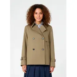 Weekend Max Mara Damen Trenchcoat Wkdbiglia in grünlich-braun - Eleganter, kurzer Trenchcoat aus wasserabweisendem Material. Mit ausgefallenem Revers und seitlichen Taschen für einen stilvollen Look. Ideal für jede Gelegenheit.