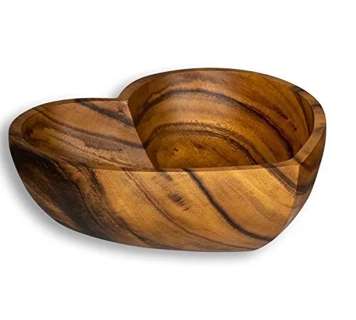 levandeo Herzschale aus Akazienholz 30x6cm - Obstschalen aus nachhaltigem Akazienholz, einzigartiges Design und lebensmittelecht behandelt. Ideal für Tischdeko und vielseitig einsetzbar.
