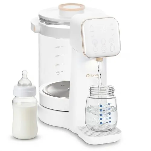 Lionelo Babypresto 2.0 Fläschchenzubereiter mit UV-Hygiene - Der Lionelo Babypresto 2.0 ist ein innovativer Fläschchenzubereiter mit präziser Temperaturwahl von 40-100 °C und 30-300 ml Dosierung. Genießen Sie sauberes Wasser für die Säuglingsnahrung dank der effektiven UV-Hygiene.